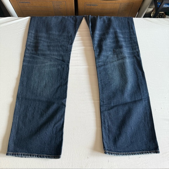 Silver Jeans Gordie Mens 34x34 Straight Fit Whiskered Thick Stitch Western - Picture 8 of 14